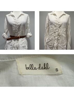 Bella Dahl White Linen Button-Up Shirt